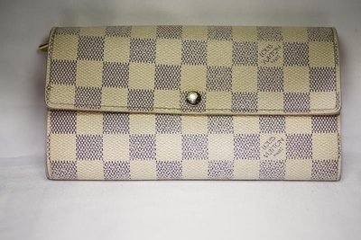 LV二手真品LOUIS VUITTON Damier N61735白色棋盤格發財包