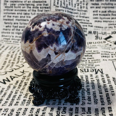 C1288天然紫水晶球擺夢幻紫色水晶居家飾品，原石打磨，隨手 水晶 擺件 文玩【天下奇物】1288