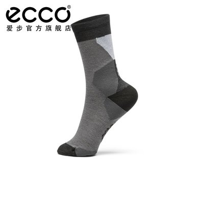 ECCO愛步中筒襪混羊毛拼色襪子中長襪 9085275