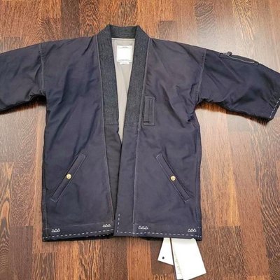 拍賣唯一】VISVIM 15AW SANJURO KIMONO DOWN JKT 泥染初代羽絨道袍藝人