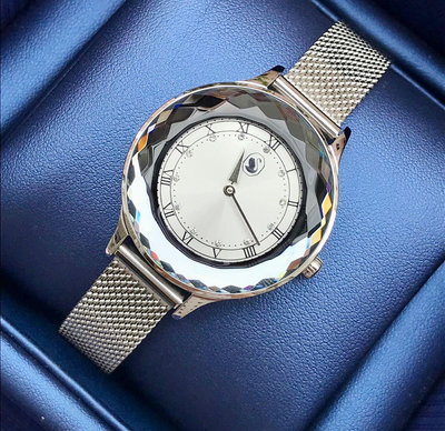 SWAROVSKI Octea Nova 銀色錶盤 銀色不鏽鋼米蘭編織錶帶 石英 女士手錶 5650039