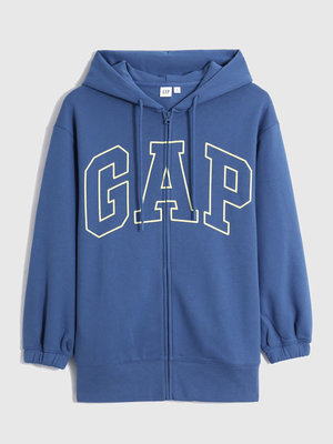 gap 女裝|碳素軟磨系列 Logo刷毛連帽外套 款號445856