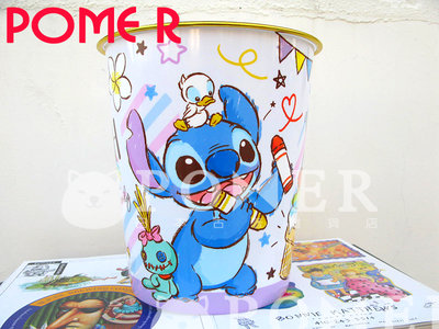 ☆POMER☆日本迪士尼 絕版正品 星際寶貝 Stitch 史迪奇 醜丫頭 鴨子 冰淇淋 蠟筆塗鴉 收納桶 垃圾桶 禮物