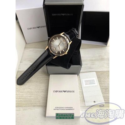 {JMC海淘購商城}EMPORIO ARMANI 亞曼尼手錶AR2467商務紳士皮革錶帶腕錶男錶43mm 手錶