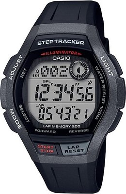 附台灣卡西歐保卡才是公司貨【時間光廊】CASIO 卡西歐 跑步錶 計步器 200組圈速記憶 WS-2000H-1A