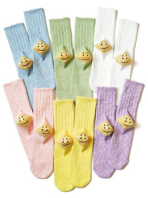 【日貨代購CITY】 KAPITAL 56織 棉質 RAINBOWY HAPPY HEEL 笑臉 長襪 襪子 現貨