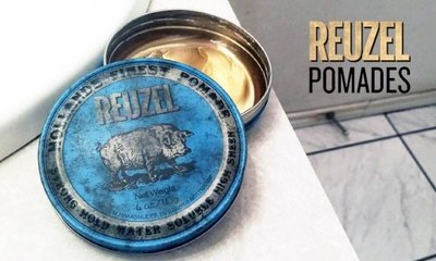 GOSPEL【REUZEL STRONG HOLD POMADE 4OZ】藍色豪豬 強力定型水洗式髮油