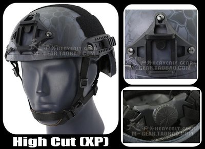 眾誠優品 上新High Cut XP版FAST Ballistic美式戰術頭盔Typhon黑蟒紋迷彩 限時下殺ZC3099