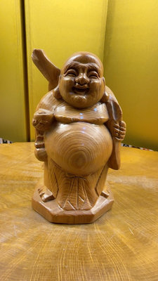 日本回流 彌勒佛木雕擺件