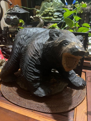 日本古董北海道熊木雕重器日本回流北海道熊擺件