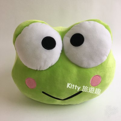 [Kitty 旅遊趣] 大眼蛙 舒壓靠墊 抱枕 臉型 沙發擺飾 絨毛抱枕 絨毛玩偶