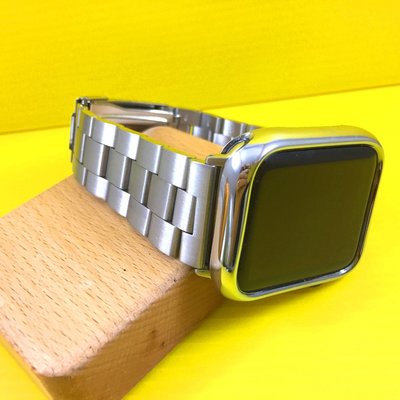 【錶帶+殼】 Apple Watch  4  不鏽鋼 實心 錶帶 TPU保護殼   40 44  可代客調整長度