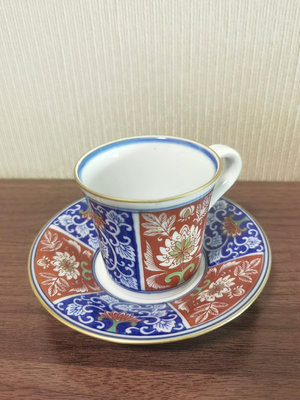 日本回流瓷器西山伊萬里彩繪釉下青花咖啡杯一套細節如圖未