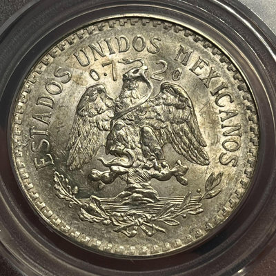 【二手】 轉光原光高分66，早期1932年鷹洋墨西哥銀幣1比索，總部嚴495 銀元 錢幣 硬幣【明月軒】
