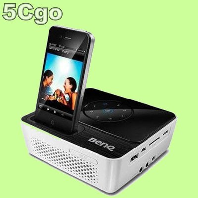 5Cgo【權宇】BENQ GP2 IPHONE/IPOD投影機200流明最大可160吋HDMI VGA另購鋰電池盒 含稅