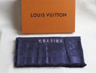 【巴黎王子1號店】《Louis Vuitton LV》Monogram M72412 深藍色 披肩 圍巾 ~ 預購