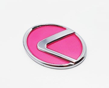 圓夢工廠 Lexus 鍍鉻 粉紅 粉色 車標 標誌 logo 字標 mark 同原廠 尺寸 55 * 40 mm 限量版