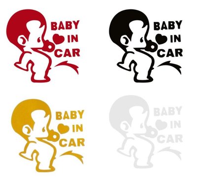 沛恩精品 尿尿款Baby in car貼紙 車內有小孩貼紙 Baby in car汽車車貼 反光車身貼紙 適用FORD