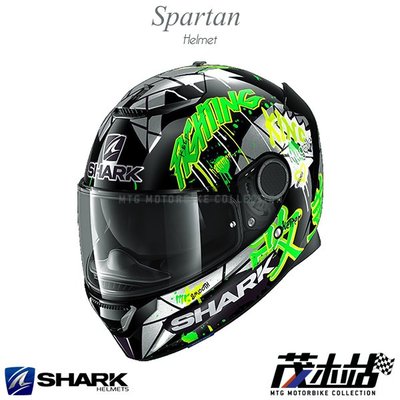 ❖茂木站 MTG❖SHARK SPARTAN 全罩安全帽。Lorenzo Catalunya GP 改善 黑綠 KGX