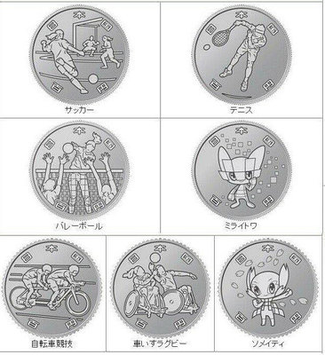 【熱賣精選】日本 2020年 東京奧運會 第四組 100日元 紀念幣 7枚 全新 UNC
