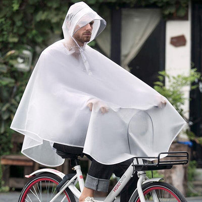 捷達自行車單人雨衣電動車男女EVA環保時尚大帽檐有反光條加長加