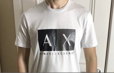 Armani Exchange 纯棉薄款修身T恤 AX 短袖 logo 上衣 T-shirt