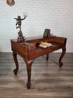 【卡卡頌  歐洲古董】19世紀 法國百年 氣韻優雅 書桌  寫字桌 古董桌  t0244 ✬
