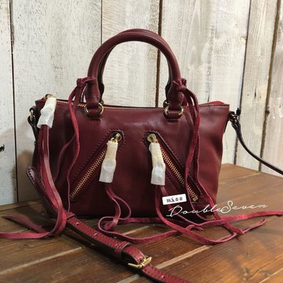 Rebecca Minkoff 真皮手提側背包 Micro Moto Satchel 超美新色❤️暗紅金鍊 現貨在台