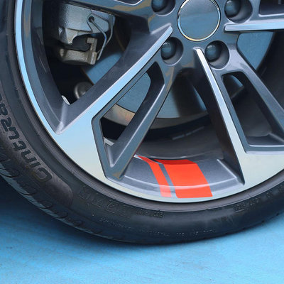 6PCS汽車輪轂改裝貼紙 車輪胎貼18寸-21寸貼  反光輪圈裝飾貼J17