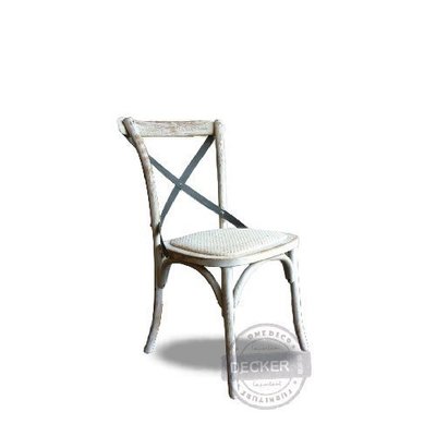 【Decker • 德克爾家飾】LOFT MADELEINE CHAIR 法式鄉村 復古工業 交叉 瑪德琳椅 洗白木藤鐵