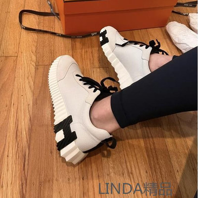 LINDA精品代購 全新 Hermes 愛馬仕 熊貓 配色 綁帶 球鞋 運動鞋 休閒鞋