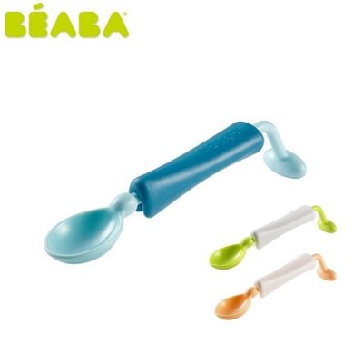 BEABA - 360度旋轉二階段訓練湯匙/藍色