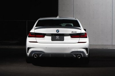 ✽顯閣商行✽日本 3D design BMW G20 碳纖維後下巴 後擾流 空力套件 改裝 雙出