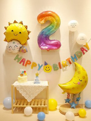 【熱賣精選】氣球裝飾 寶寶一周歲生日裝飾主題氣球風兒童女孩派對背景墻場景布置品 生日氣球 氣球佈置 鋁箔氣球