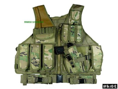 【野戰搖滾-生存遊戲】高品質TAC-IV網狀戰術背心 - 附贈手槍槍套、S腰帶(CP迷彩)