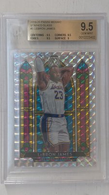2019-20 Panini Mosaic Stained Glass #3 LeBron James BGS9.5