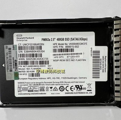 HP 868926-001 868818-B21 480G SSD SATA 6G GEN8 GEN9固態硬碟