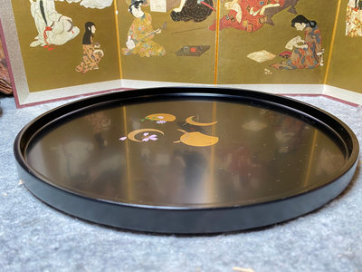 日本回流瓷器 樹脂胎 金蒔繪 茶托盤 托盤 表面有輕微劃痕，
