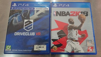PS4 PSVR VR駕駛俱樂部 中英文版 + NBA2K18 2片合售
