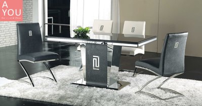 馬汀尼5 尺黑晶石原石餐桌(大台北地區免運費)促銷價 $16000元【阿玉的家2020】