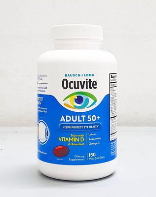 美國代購葉黃素Ocuvite 50+(1罐150顆期限6月2025年預購7天出貨