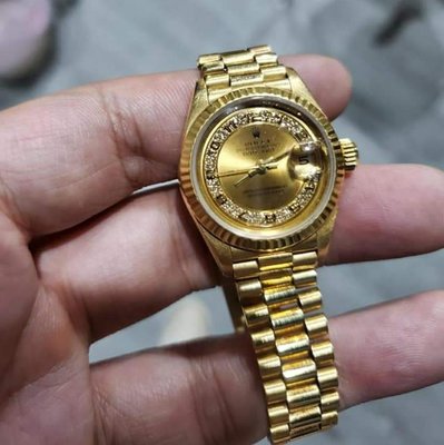 【已交流】勞力士 69178 ROLEX DateJust 原鑲鑽 女錶 18K黃金 停產