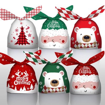 【品質保證】卡通長耳朵兔子蘋果袋 曲奇餅干烘焙彩色包裝袋 圣誕平安果袋50個