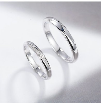 【馬格斯珠寶】(一對)18k 白金婚禮鑽戒 時尚簡約情侶結婚鑽石戒指 感動專案價 精緻美品 婚戒 情侶戒 夫妻戒 173