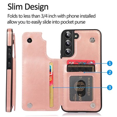 Samsung S22 Plus S22 Ultra保護殼 插卡錢包三星S21+ S21 FE S21 Ultra手機殼-337221106