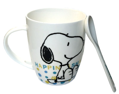 【卡漫迷】 Snoopy 馬克杯 ㊣ 史努比 糊塗塔克 Peanuts 史奴比 彩圖 新骨瓷 茶杯 咖啡杯 附湯匙
