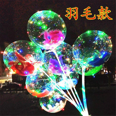 網紅波波球透明帶燈兒童卡通球中球發亮氣球閃亮廣場地推熱賣裝飾-Princess可可