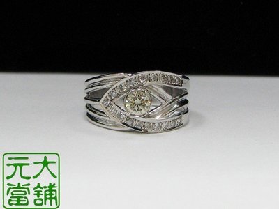 【元大當舖】流當精品~ 31分 天然鑽石 鑽石戒指 時尚 造型 女仕 鑽戒~~