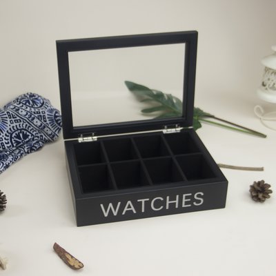 現貨 手錶盒高檔實木質5只裝天窗手表盒收納盒收藏盒機械表展示盒簡約表盒子