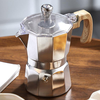 雙閥摩卡壺煮咖啡器具家用意式濃縮不銹鋼家用咖啡機戶外便攜套裝